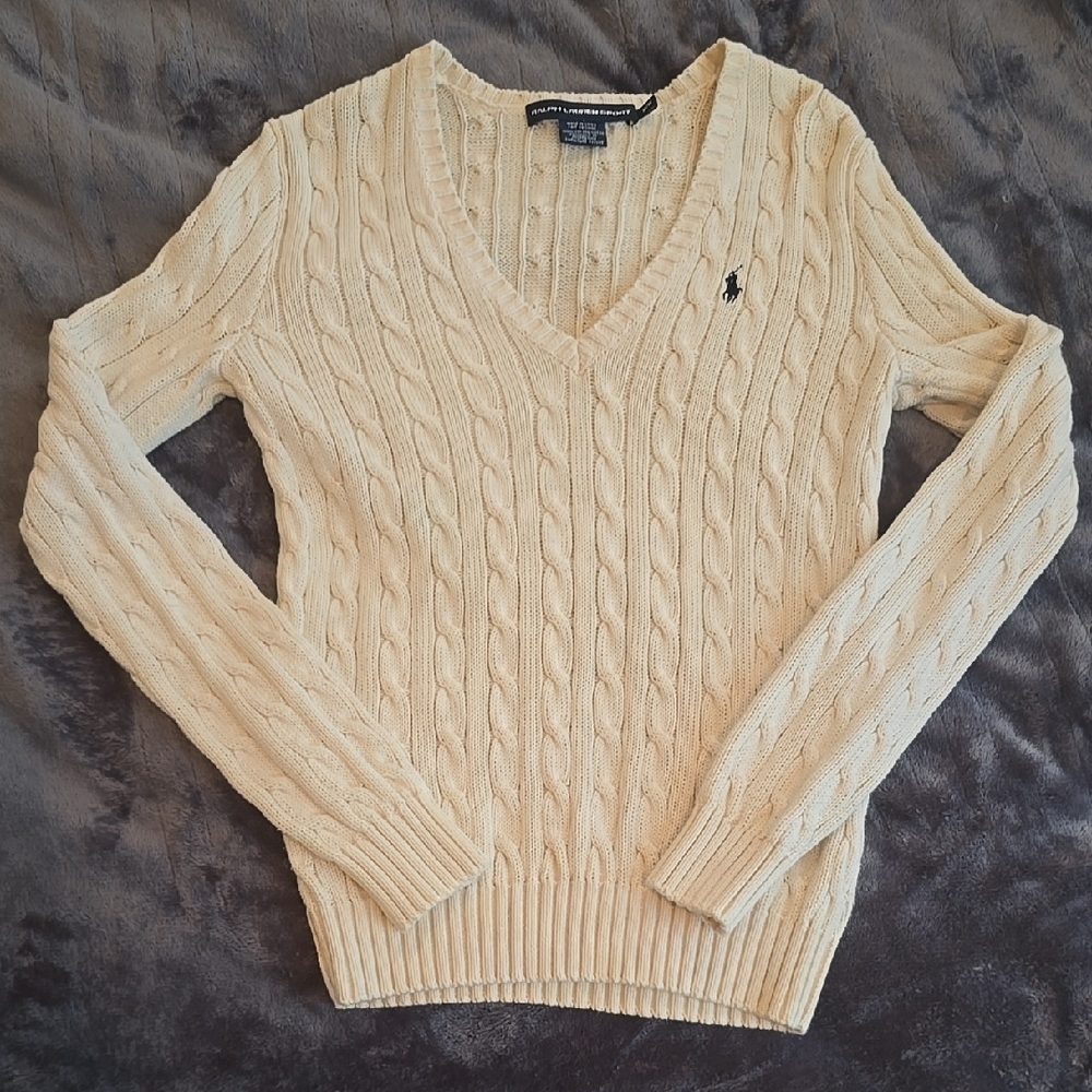 Ralph Lauren Cream Cable Knit Sweater